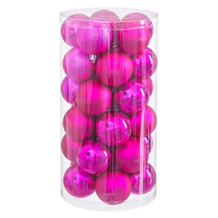 BigBuy Home Boules de Noël Fuchsia Plastique Ø 6 cm (30 Unités) BigBuy Home Boules de Noël Fuchsia Plastique Ø 6 cm (30 Unités)