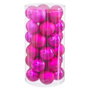 BigBuy Home Boules de Noël Fuchsia Plastique Ø 6 cm (30 Unités)