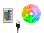 Giftdecor Ruban LED RGB 5 m avec télécommande - 20 couleurs, USB, plastique noir (Set de 12)