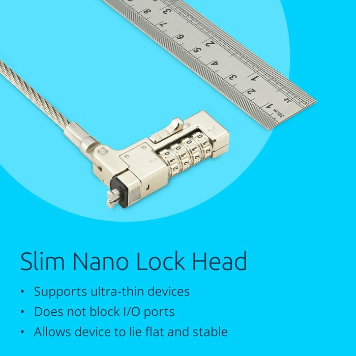 Kensington Slim NanoSaver 2.0 EQ Câble de sécurité à combinaison 1,8 m