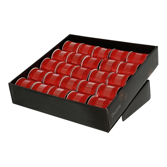 Decoris Ruban en polyester rouge 6,3 x 270 cm Decoris Ruban en polyester rouge 6,3 x 270 cm