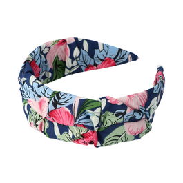 Inca Bandeau Tissu Floral avec Fond Bleu 1 u Unisexe 5 cm