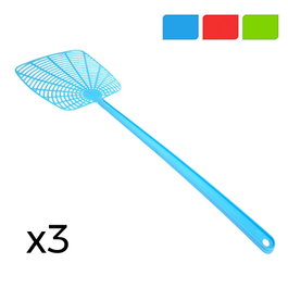Lot de 3 pales tue-mouches en polypropylène, couleurs assorties