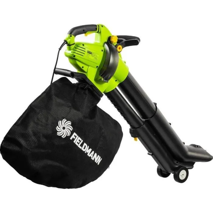 Fieldmann FZF 4050-E Aspirateur Souffleur Broyeur de Jardin 3000 W, Vitesse Air 300 km/h, Sac 45 L, 3.7 kg