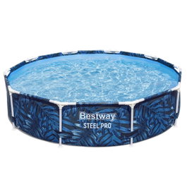 Bestway Steel Pro Piscine Hors Sol Tubulaire Ronde en Acier 305 x 66 cm - Capacité 4062 Litres