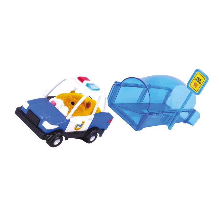 Jazwares - Zhu Zhu Hamster City Police Car Z1078 - Voiture de police interactive avec sirène pour hamster jouet et plus de 40 sons - Enfant 4 ans et plus