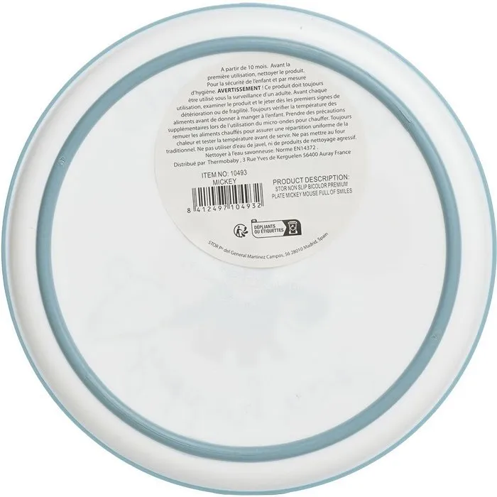 Thermobaby Assiette Bébé Mickey Collector Grande, Micro-Ondable et Anti-Dérapante, Sans BPA, 19.6 cm, pour Enfant à Partir de 10 Mois