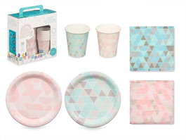 Arte Regal Set 30 pièces anniversaire losanges assortis 23 x 23.5 x 10 cm (Set de 12)