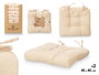 Giftdecor Set de 2 Coussins de Chaise Beige 40 x 40 x 16 cm en Tissu Polyester (Set de 6)