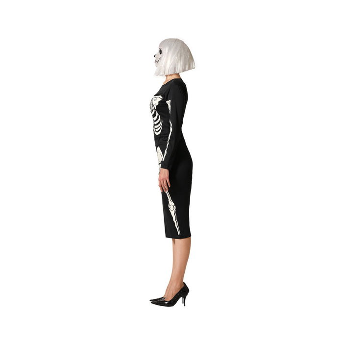 BigBuy Carnival Déguisement Robe Squelette Brillante Noir XXL