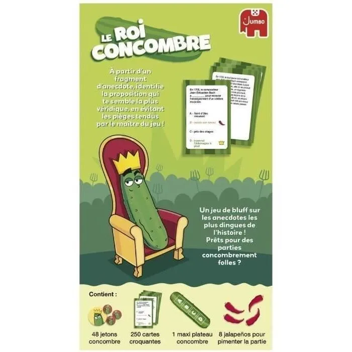 Dujardin - LE ROI CONCOMBRE - Jeu de société de réflexion et d'anecdotes - À partir de 14 ans - 3 joueurs et plus