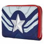 Loungefly Portefeuille Marvel Falcon Captain America Cosplay avec fermeture éclair, 15 cm x 10 cm, similicuir brodé