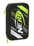 Safta Plumier Double Poche 28 Pièces Nerf Get Ready avec Matériel Scolaire - 12.5 x 19.5 x 4 cm, Recommandé 3 Ans