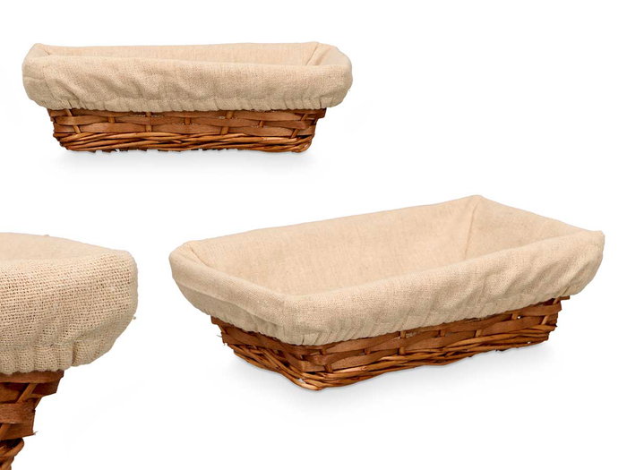 Kipit Cesta Rectangulaire en Osier et Tissu Naturel 28x18x8 cm (Set de 36) Kipit Cesta Rectangulaire en Osier et Tissu Naturel 28x18x8 cm (Set de 36)