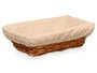 Kipit Cesta Rectangulaire en Osier et Tissu Naturel 28x18x8 cm (Set de 36)