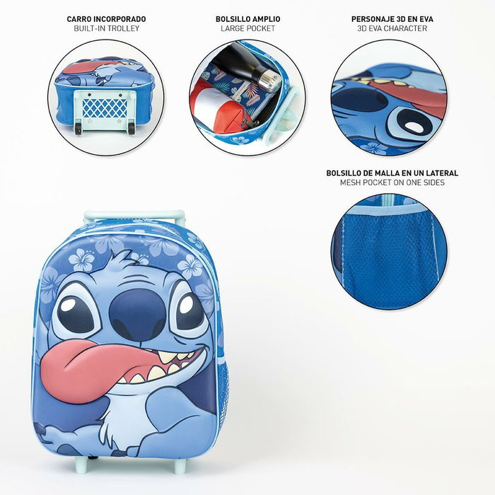 Cartable 3D avec roulettes Stitch