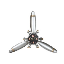 Horloge Murale Home ESPRIT Doré Argenté Métal Hélices Vintage 121 x 7 x 106 cm