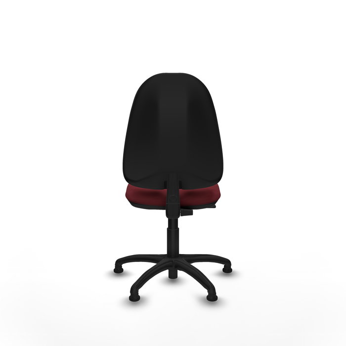 Chaise Algarra Contact permament de base Cuir écologique Bordeaux Structure polyamide noire Sans accoudoirs Sans appui-tête Patins de chaises