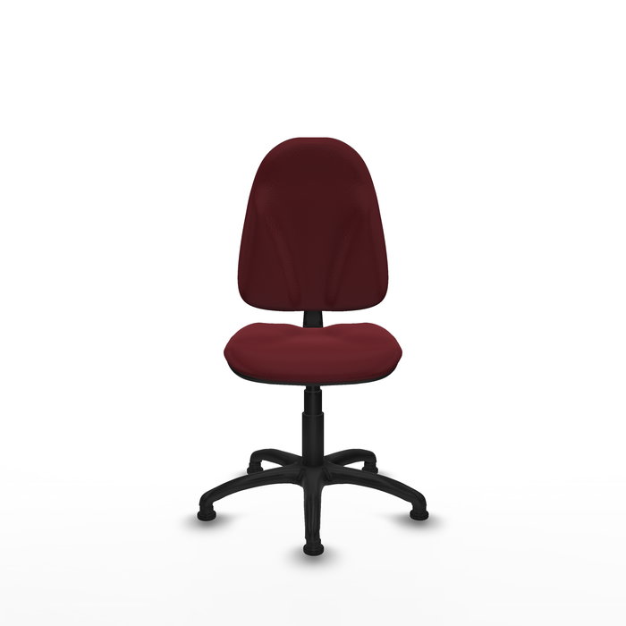 Chaise Algarra Contact permament de base Cuir écologique Bordeaux Structure polyamide noire Sans accoudoirs Sans appui-tête Patins de chaises