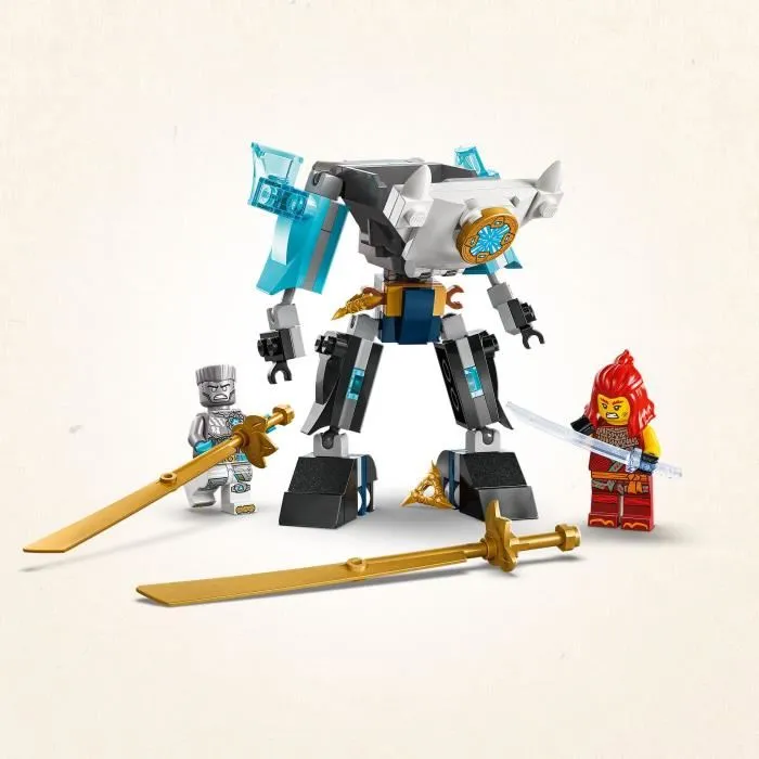 LEGO NINJAGO 71827 La super armure robot de Zane, jeu de construction avec 3 minifigurines et accessoires inspirés de la saison 3 pour enfant dès 6 ans