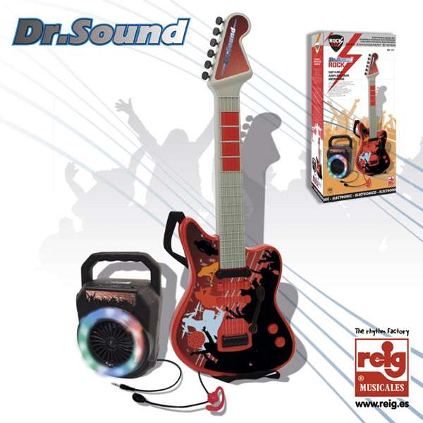 Reig Guitare électrique avec baffle réel Bluetooth Dr.Sound Rock 58x30x10 cm Reig Guitare électrique avec baffle réel Bluetooth Dr.Sound Rock 58x30x10 cm