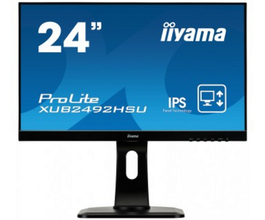 IIYAMA Écran PC XUB2492QSU-B1 - 24" IPS Full HD 75 Hz, 5 ms, HDMI, DisplayPort, USB Hub, Noir