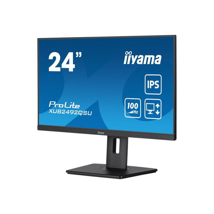 Iiyama Ecran PC ProLite XUB2492QSU-B1 - 24" (61 cm) - IPS - QHD 2560 x 1440 - 75 Hz - 5 ms - USB-C - HDMI - DisplayPort - Noir