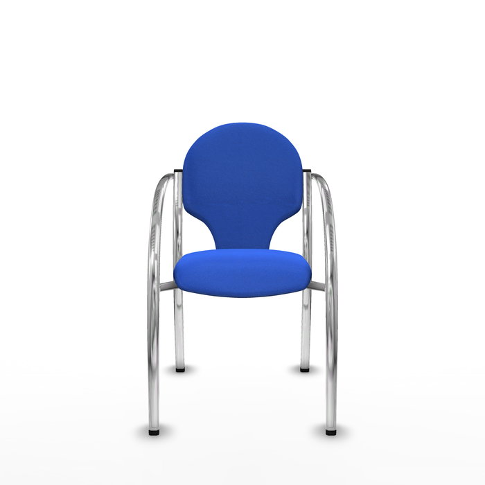 Silla Hellín tapizada con Tela color Azul. Brazos fijos Silla Hellín tapizada con Tela color Azul. Brazos fijos