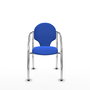 Silla Hellín tapizada con Tela color Azul. Brazos fijos