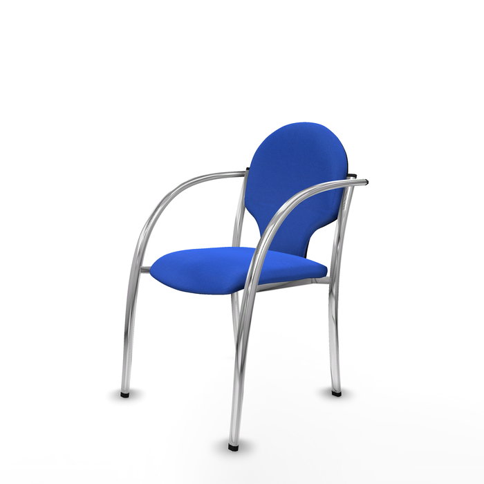 Silla Hellín tapizada con Tela color Azul. Brazos fijos Silla Hellín tapizada con Tela color Azul. Brazos fijos