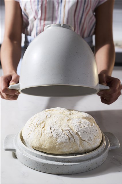 Kitchenaid 5KSM2CB5BGS - Bol pour pain avec couvercle specklé gris - Ensemble pour robot pâtissier, cuisson au four