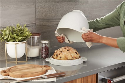 Kitchenaid 5KSM2CB5BGS - Bol pour pain avec couvercle specklé gris - Ensemble pour robot pâtissier, cuisson au four