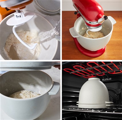 Kitchenaid 5KSM2CB5BGS - Bol pour pain avec couvercle specklé gris - Ensemble pour robot pâtissier, cuisson au four