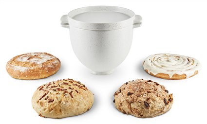 Kitchenaid 5KSM2CB5BGS - Bol pour pain avec couvercle specklé gris - Ensemble pour robot pâtissier, cuisson au four