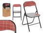 Giftdecor Chaise Pliante PVC Mat Noir 45x88x5cm Fer (Set de 6)