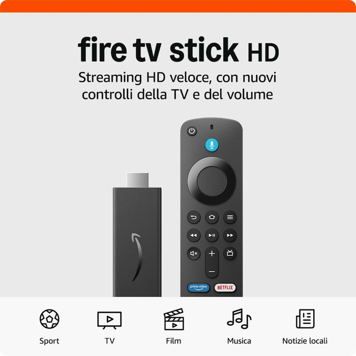 Amazon Fire TV Stick HD - Clé USB TV Dongle Génération 3 (Modèle B0CQMWQDH4) - Noir