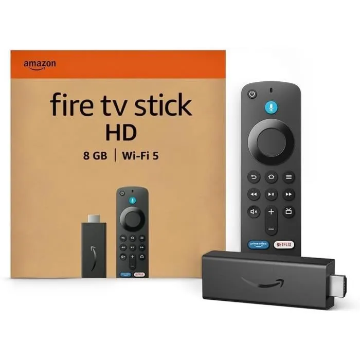 Amazon Fire TV Stick HD (3rd Gen) avec télécommande vocale Alexa, Full HD 1080p, Noir