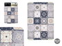Kinvara Tapis de Cuisine Effet Carrelage 40 x 60 cm Polyester et TPE (Set de 24)