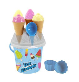 AVC - Cubo Playa 18.5x15.5 cm - Seau de plage pour sable avec accessoires pour glaces, cornets, gâteaux et pelle