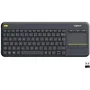 Logitech K400 Plus - Clavier sans fil TV AZERTY avec pavé tactile noir