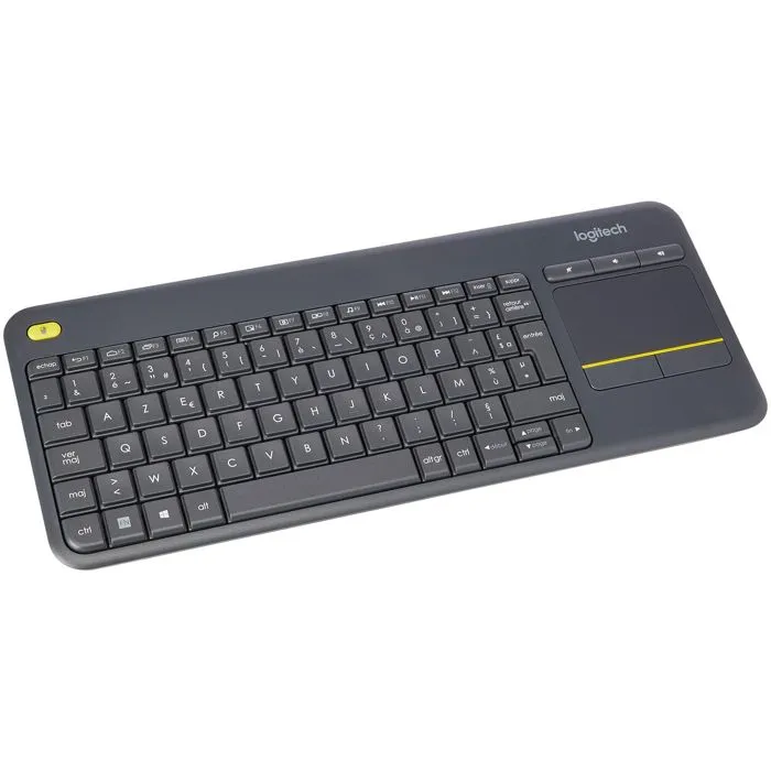 Logitech K400 Plus - Clavier sans fil TV AZERTY avec pavé tactile noir Logitech K400 Plus - Clavier sans fil TV AZERTY avec pavé tactile noir