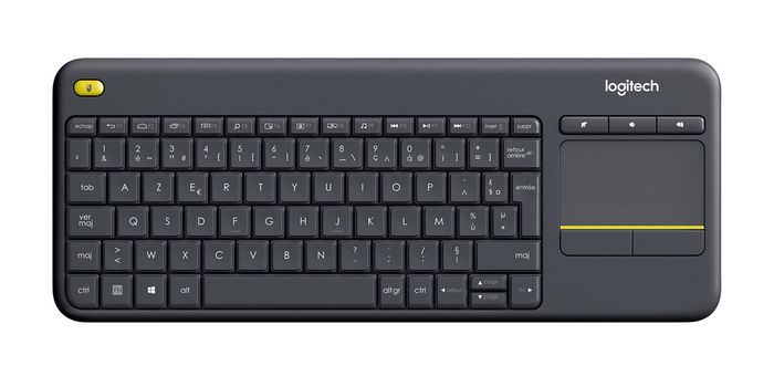 Logitech K400 Plus Clavier TV Sans fil avec Pavé Tactile AZERTY Noir