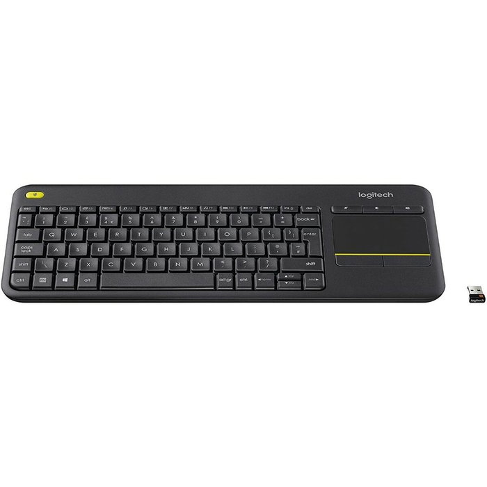 Logitech K400 Plus Clavier TV Sans fil avec Pavé Tactile AZERTY Noir