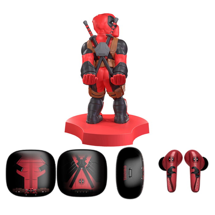 EXQUISITE GAMING Auriculares inalambricos Deadpool Marvel - Mini Cable Guy, Bluetooth 5.3, annulation du bruit, batterie 4h, boitier de charge 400mAh EXQUISITE GAMING Auriculares inalambricos Deadpool Marvel - Mini Cable Guy, Bluetooth 5.3, annulation du bruit, batterie 4h, boitier de charge 400mAh