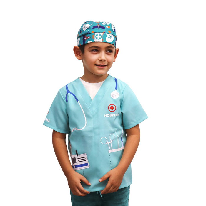 DEQUBE Déguisement de Chirurgien avec Bonnet, Unisex, +3 Ans DEQUBE Déguisement de Chirurgien avec Bonnet, Unisex, +3 Ans