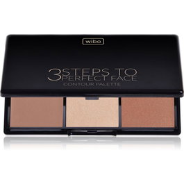 Wibo Palette de contouring 3 Steps to Perfect Dark Mat - 3 nuances, teint sombre, 10 g - Maquillage visage