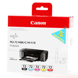 Canon Cartouche d'encre PGI-72 / 6402B009 Multipack - Noir, Cyan, Magenta, Jaune, Rouge