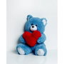 GO GIFT Ours en peluche Frank 50 BL Bleu avec Cœur