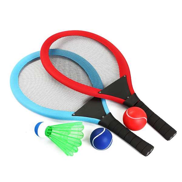 Ociotrends - Set de jeu outdoor 3 en 1 avec filet, palettes et balles - Filet de badminton 180 cm x 134 cm, recommandé à partir de 3 ans