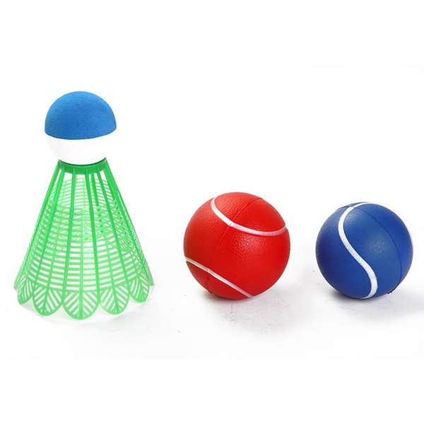 Ociotrends - Set de jeu outdoor 3 en 1 avec filet, palettes et balles - Filet de badminton 180 cm x 134 cm, recommandé à partir de 3 ans